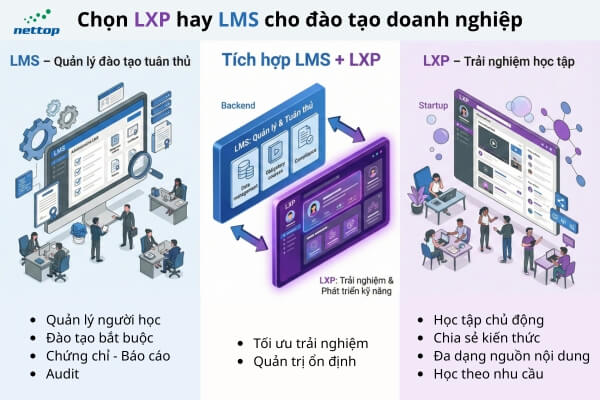 Doanh nghiệp nên chọn LMS hay LXP